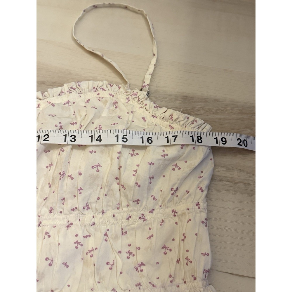 Free People Women's Gabby Cherry Pattern Dress Size L 100% Cotton - Picture 7 of 11